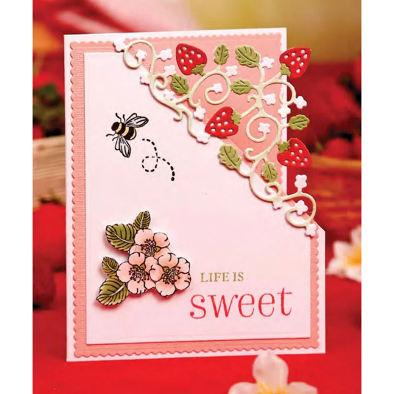 Kawaii клубника кружево металлические Вырубные штампы Сделай Сам Скрапбукинг вырез