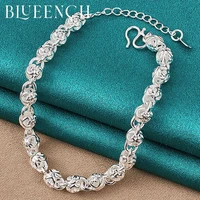blueench 925 sterling silver simple hollow bead bracelet for ladies party wedding light luxury high jewelry