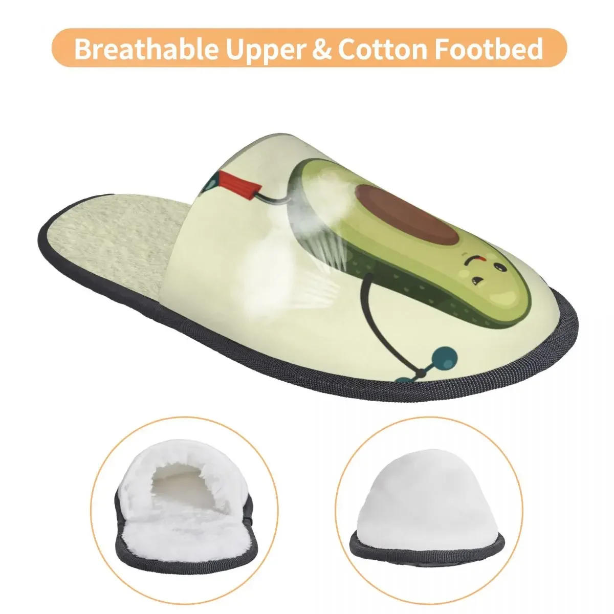 Симпатичные Тапочки для упражнений с авокадо и гантелями женщин мужчин пушистые