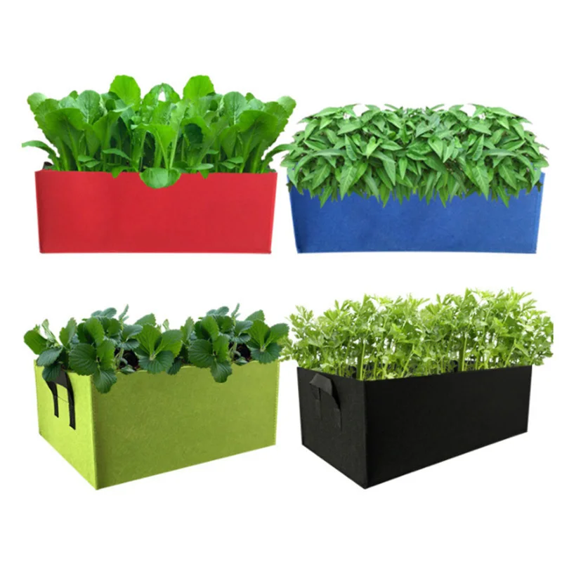 

Felt Grow Pots Rectangle Growing Pots Fabric Planting Bags Flower Planter Bags Outdoor Garden Vegetable Planting Container