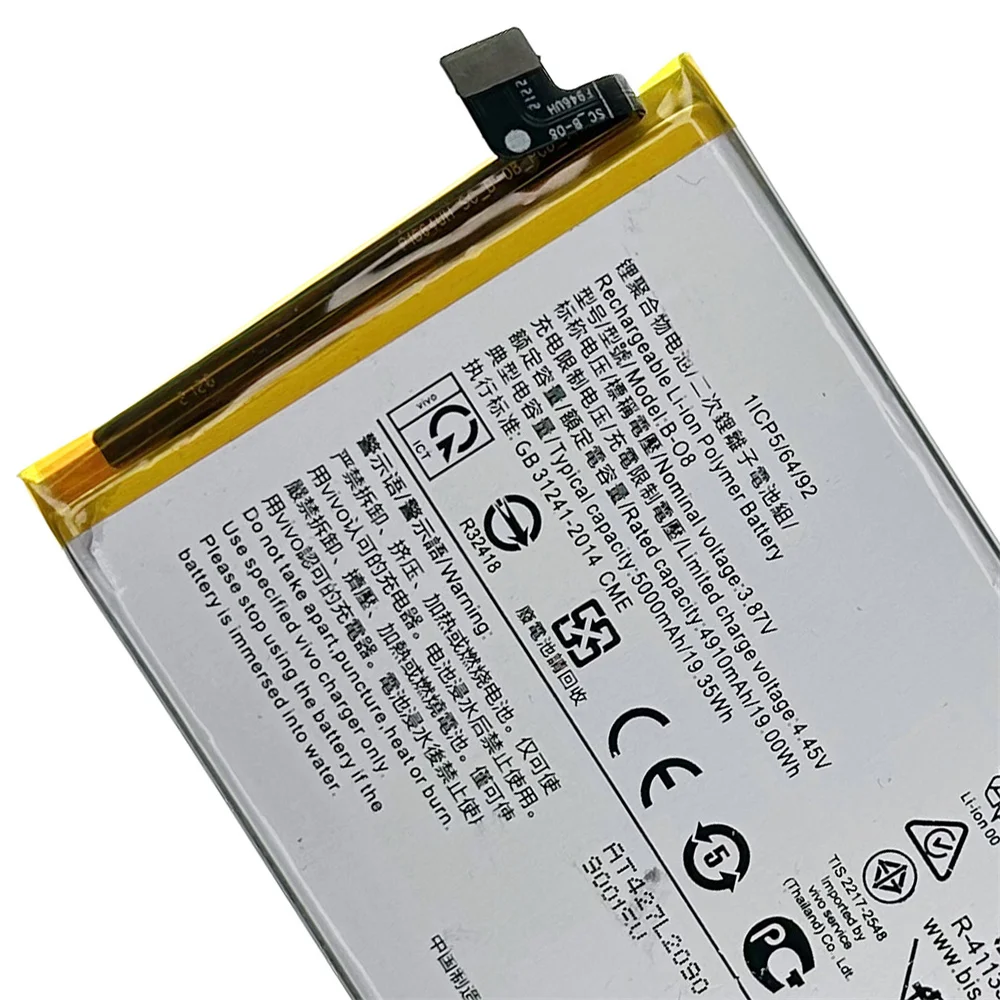 Фото Оригинальный сменный аккумулятор B-08 5000 мАч для vivo Y72 5G V2041 Y51A V2031 Y51 V2035 IQOO U3, аккумуляторы для телефонов + инструменты №2