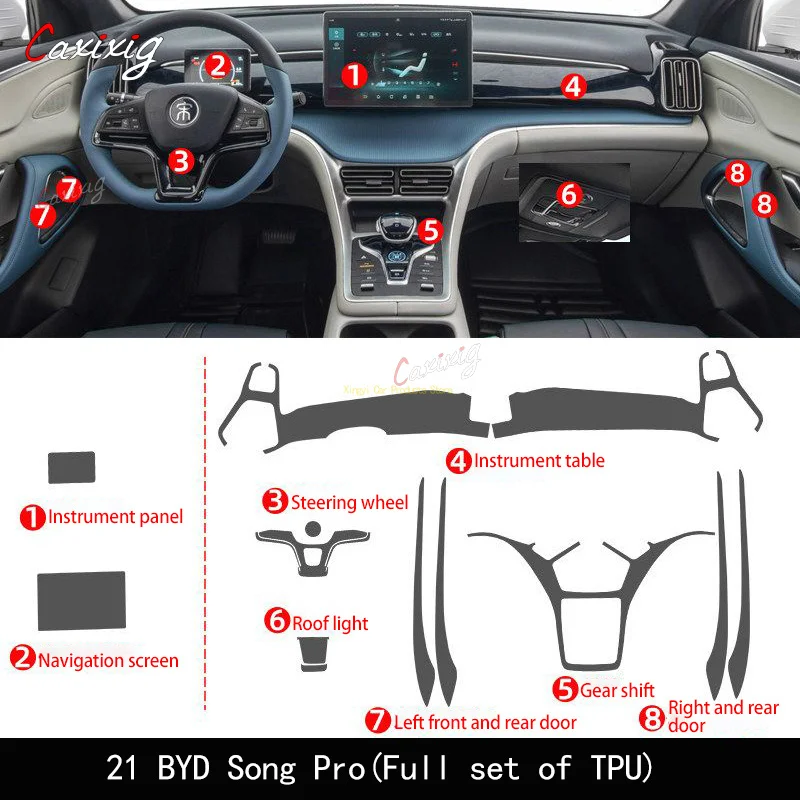 

Для BYD SONG PRO 21-22 Автомобильная внутренняя центральная консоль прозрачная фотопленка с защитой от царапин аксессуары для ремонта