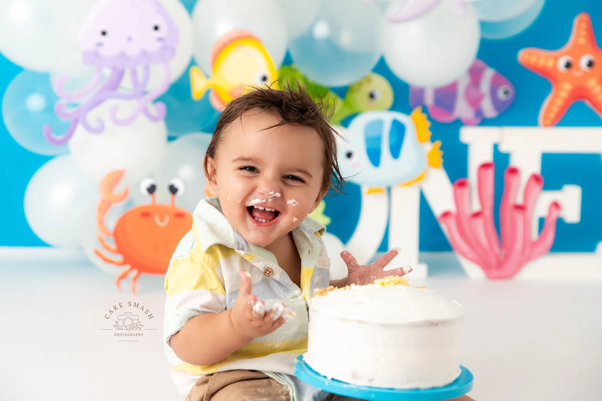 Фон для фотосъемки Oneder с изображением морского побережья детей и взрослых