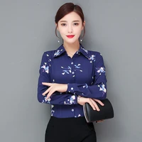 autumn korean fashion chiffon women shirts office lady button up shirt pink women long sleeve blouse camisas mujer