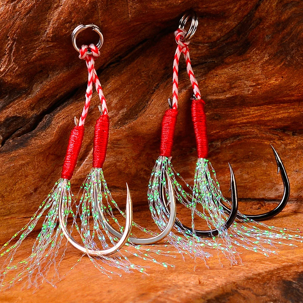 

Proberos New Jigbait Hook Feather Hook Tie Wool Hook Luer Hook Sea Fishing Double Hook Fishing Gear Factory Wholesale