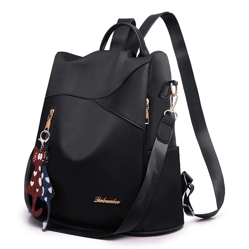 Simple Style Ladies Backpack Anti-theft Oxford Cloth Tarpaulin Stitching Sequins Juvenile College Bag Purse