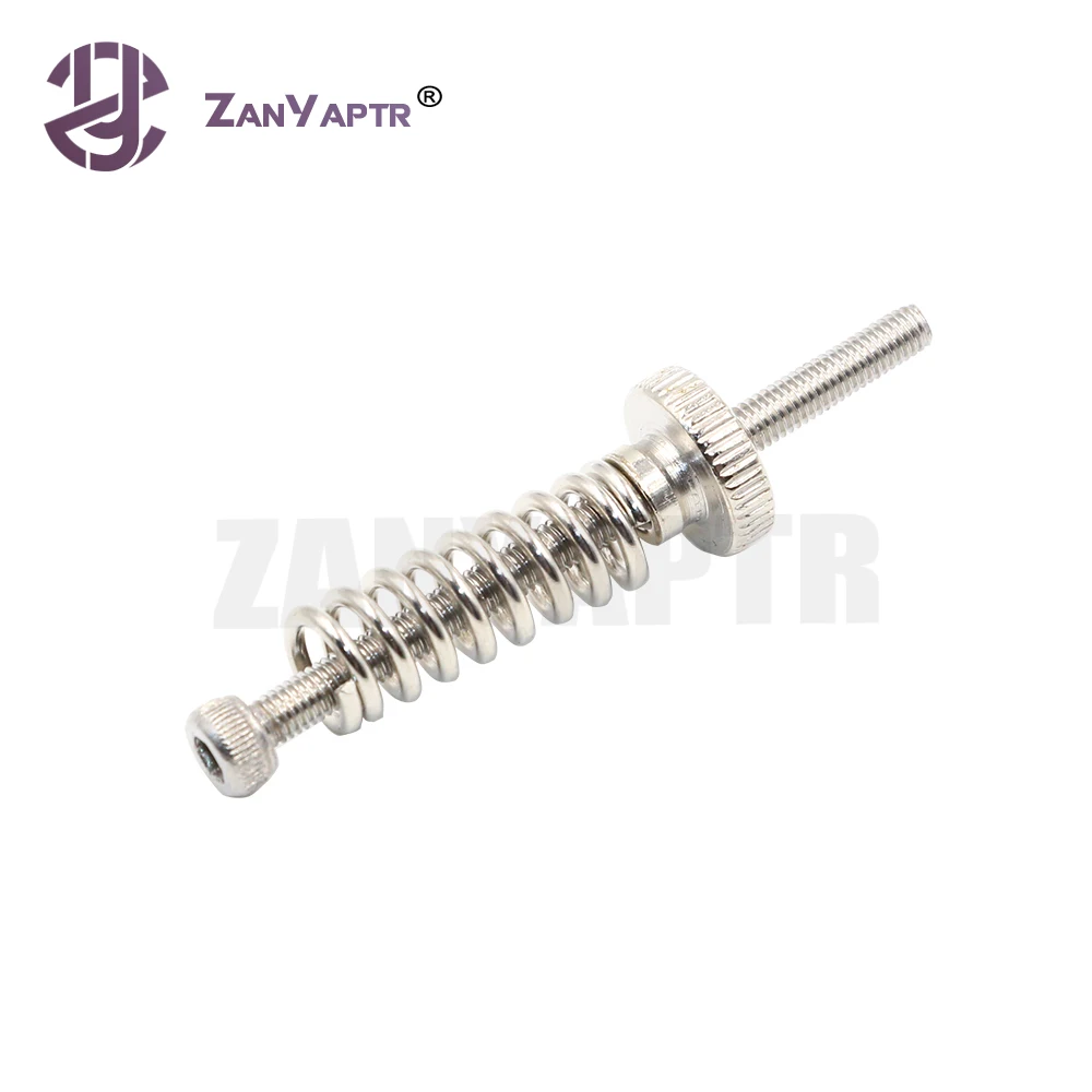 5Sets 3D Printer Parts M3 Thread Screws Nuts 45mm Leveling Spring Knob Part Components Hexagon Hex Stainless Steel Accessory