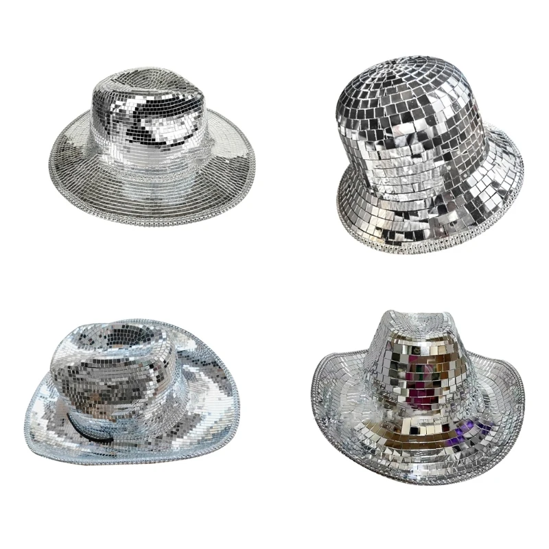 

Shinning Bucket Hat All-Match Wide Brim Fisherman Hat for Nightclub Dancing Hat