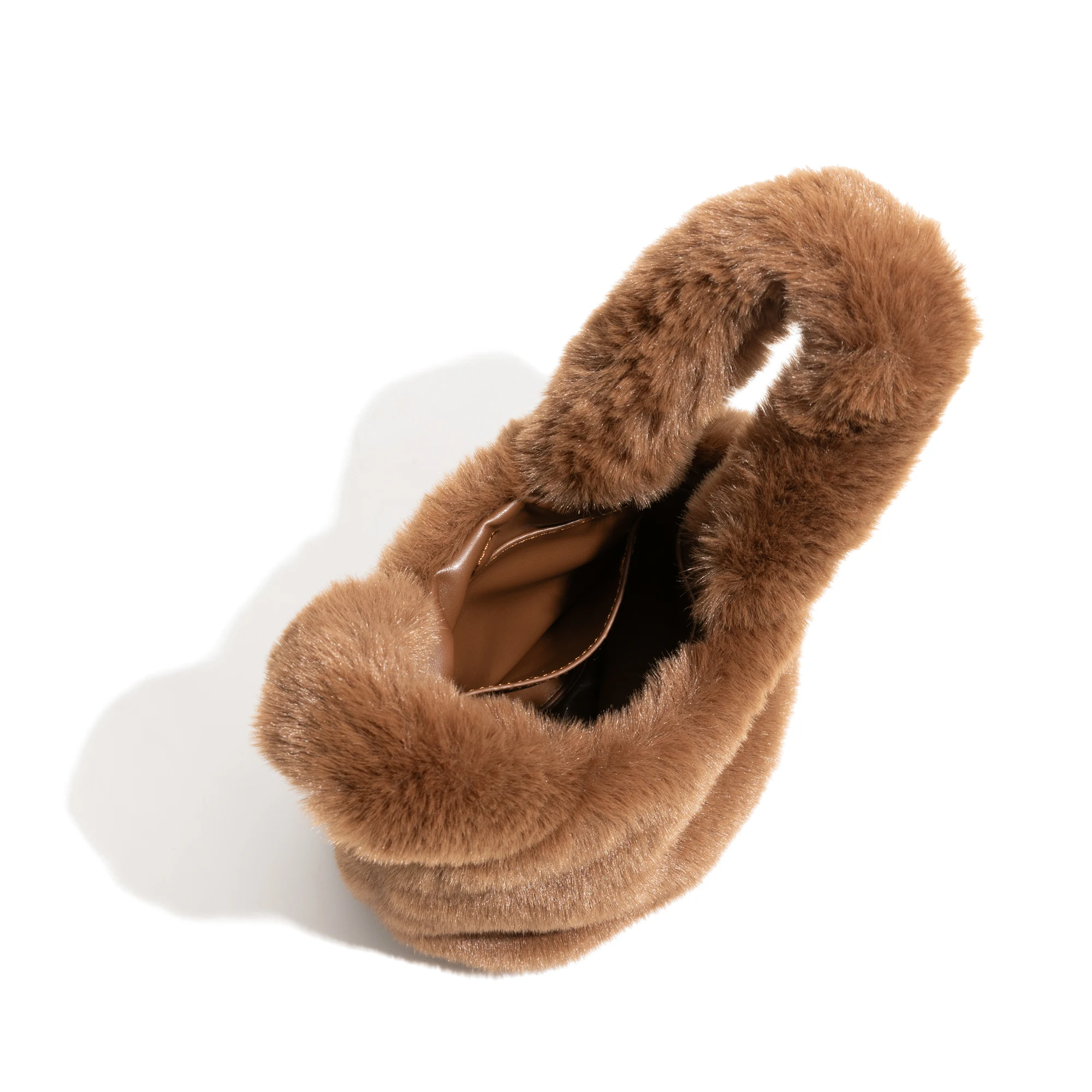 KOKOPEAS женская однотонная сумка-хобо на запястье из искусственного меха плюшевая