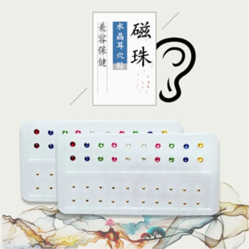 

new acupuncture ear massage crystal magnetic ear beads ear acupoint stickers ear pressure seeds