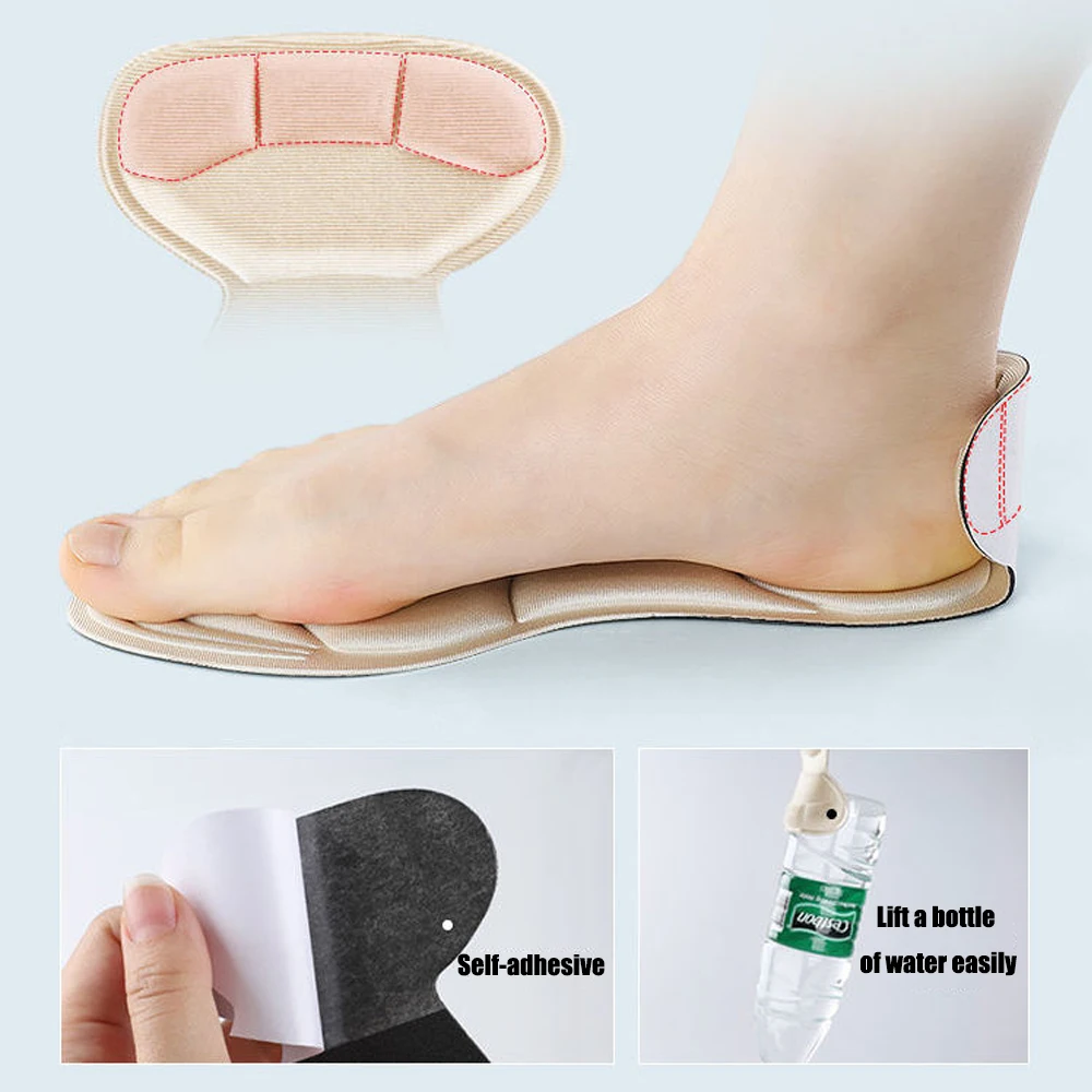 Memory Foam Orthopedic Insoles for Women Shoes Inserts Plantar Fascitis Relief Arch Support Foot Insoles for High Heels Sole
