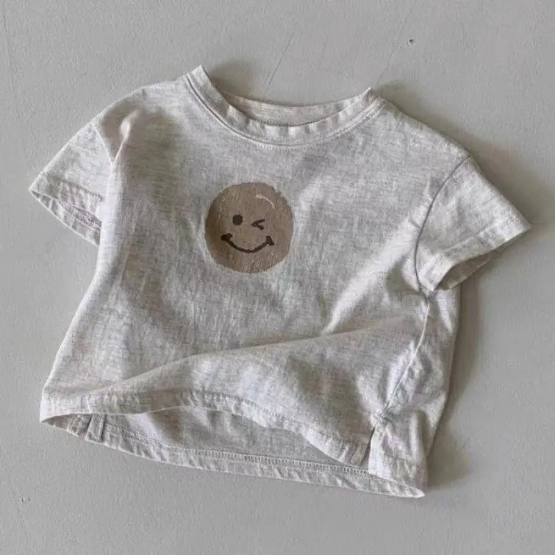

2023 New Baby Short Sleeve T Shirts Cute Cartoon Print Infant Casual Tops Loose Toddler Tee Fashion Kids Summer Clothes