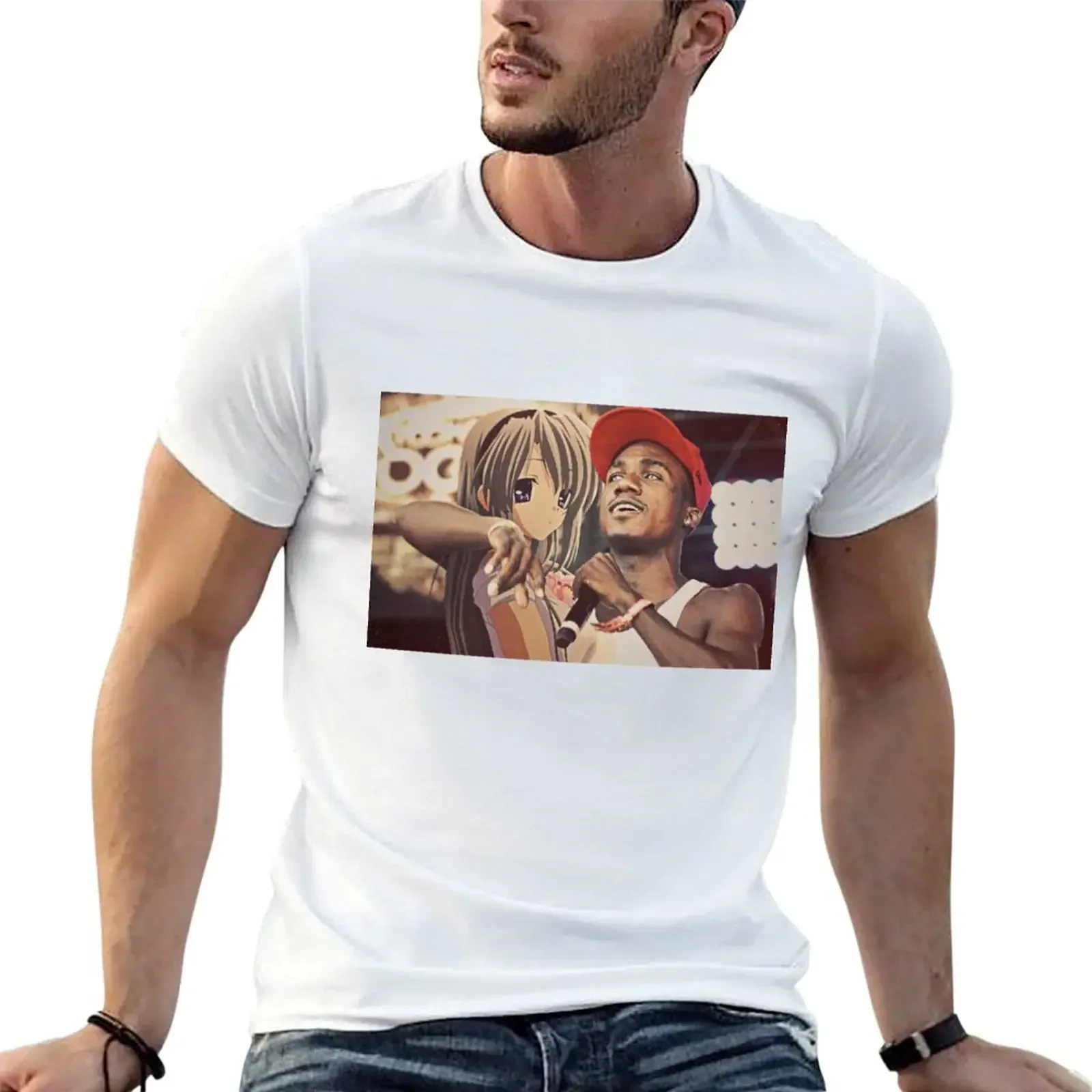 Футболка Hopsin x Tomoyo (Clannad) в тяжелом весе с животным принтом для мальчиков мужская