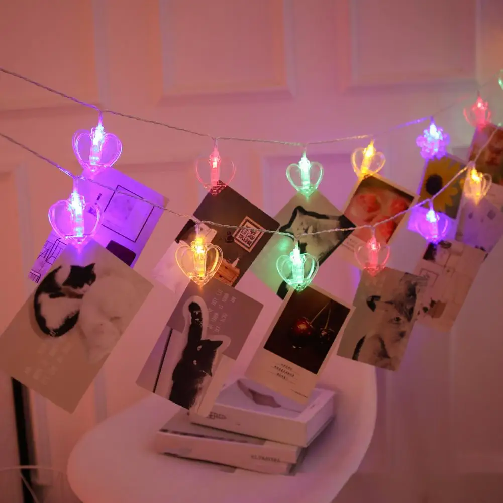 

String Lamp LED Hanging Picture Photo Peg Clip Fairy String Light Christmas Garland Starry Chain Light String Home Supplies