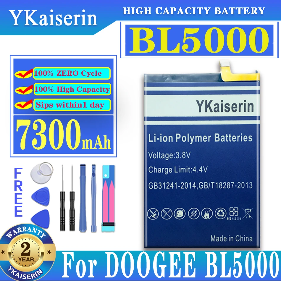 

YKaiserin 7300mah BL 5000 Replacement High Capacity Li-polyme Battery For DOOGEE BL5000 Mobile Phone Batteries