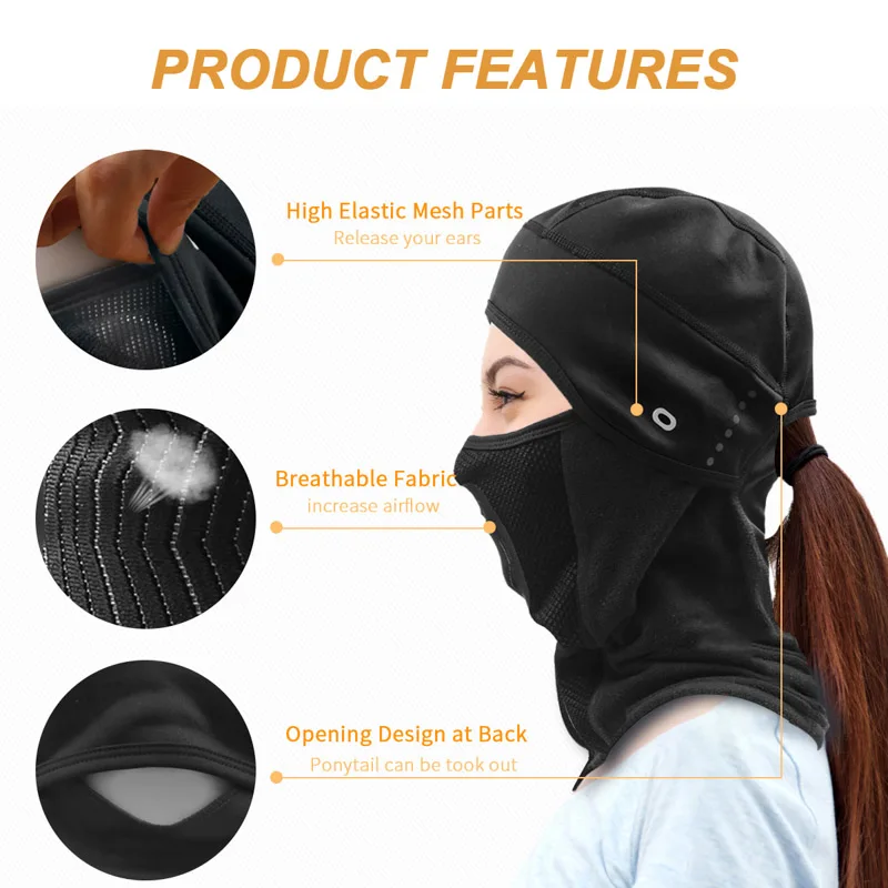 BAT FOX Мужская зимняя велосипедная маска флисовая теплая ветрозащитная для лица