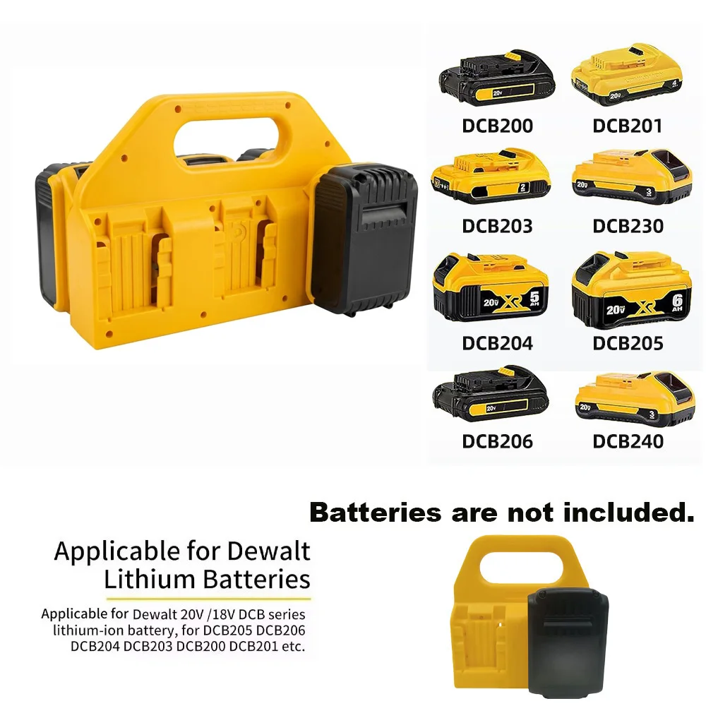 Фото Держатель для аккумуляторов Dewalt 18V, прочный органайзер на 6 слотов, портативный кейс для переноски, стойка для хранения инструментов для мастерской. №4