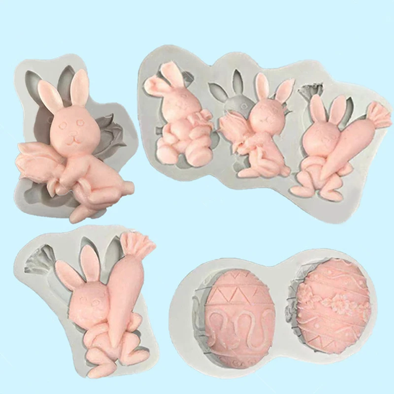 

Easter Food Grade Silicone Cartoon Cookie Mold Animal Biscuit 3D Cartoon Rabbit Molds Baking Tools Party Cupcake DIY Supplies