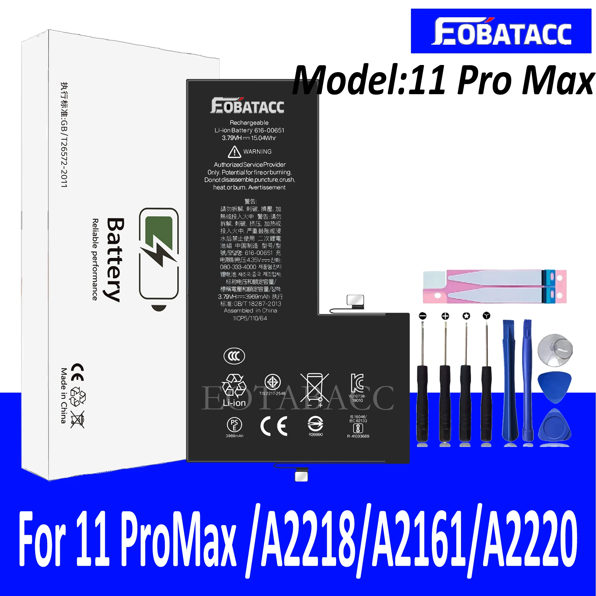 EOTABACC Высокое качество 100% оригинальный аккумулятор для iPhone 11 Pro Max/11promax/A2218/A2161/A2220