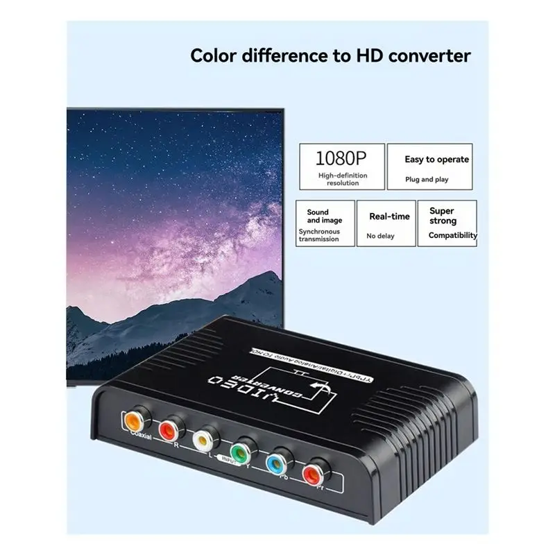 B27B для Wii-DVD TV, совместимый с телевизорами, адаптер-конвертер YPbPr с поддержкой аудио, преобразователь 5-RCA компонентного сигнала в HD-кабель (art.: 3920dcaeef35d) - 3920dcaeef35d