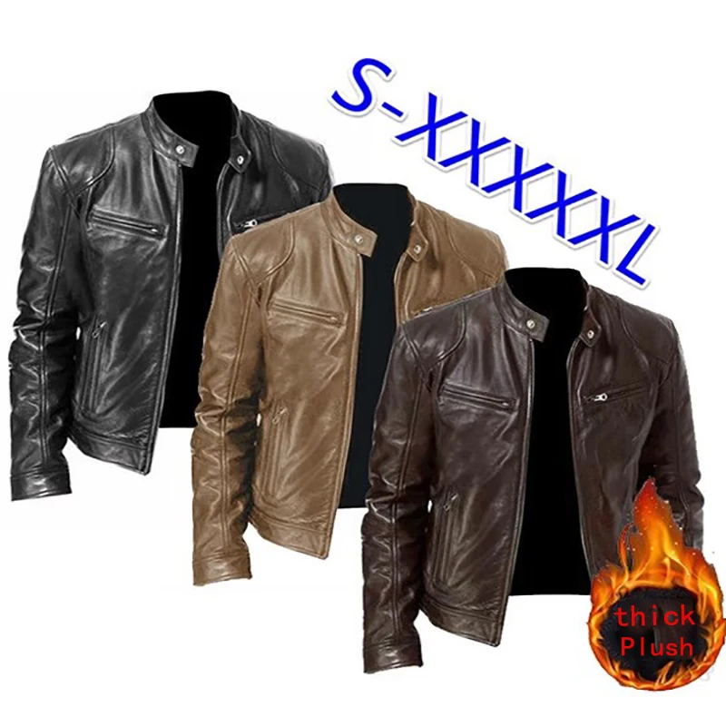 

Мужская зимняя куртка, кожаная куртка-бомбер, кожаная мотоциклетная куртка для мужчин, индивидуальный тренд и мода, новинка 2023