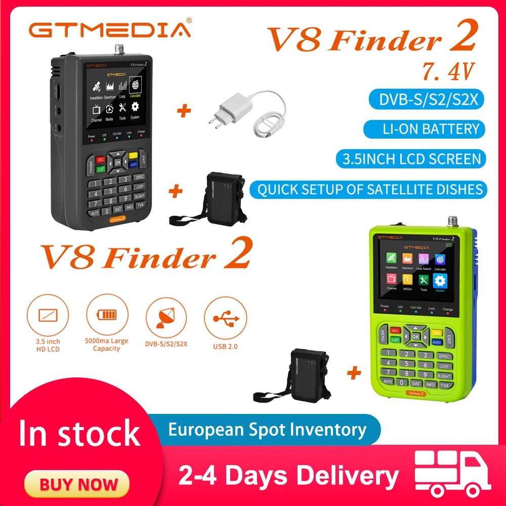 

Детектор спутникового сигнала GTMEDIA V8 Finder 2 DVB-S/S2/S2X Digital 1080P HD H.265 VS ST-5150 V8 FINDER Meter WS6933 WS6980 Stock