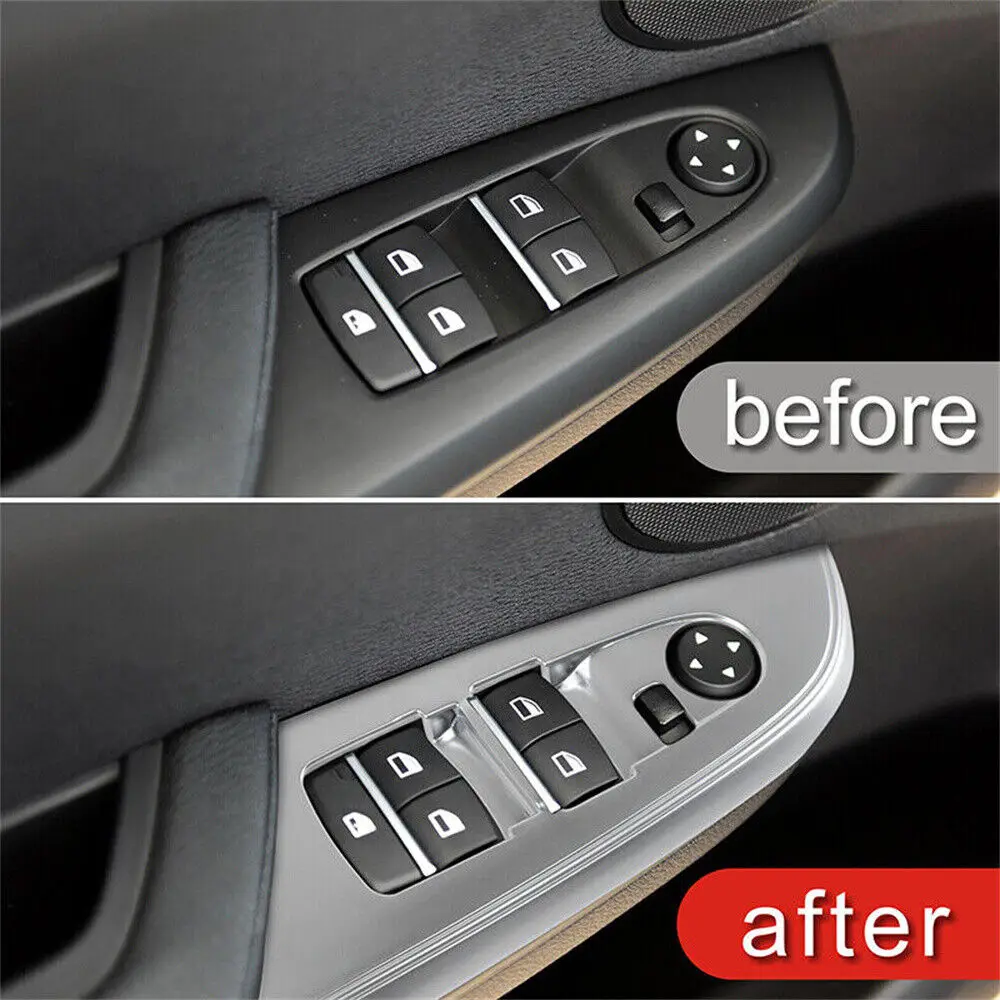 

Window Lift Button Switch Panel Cover ABS Silver×4 For BMW X3 F25 X4 F26 2011-17