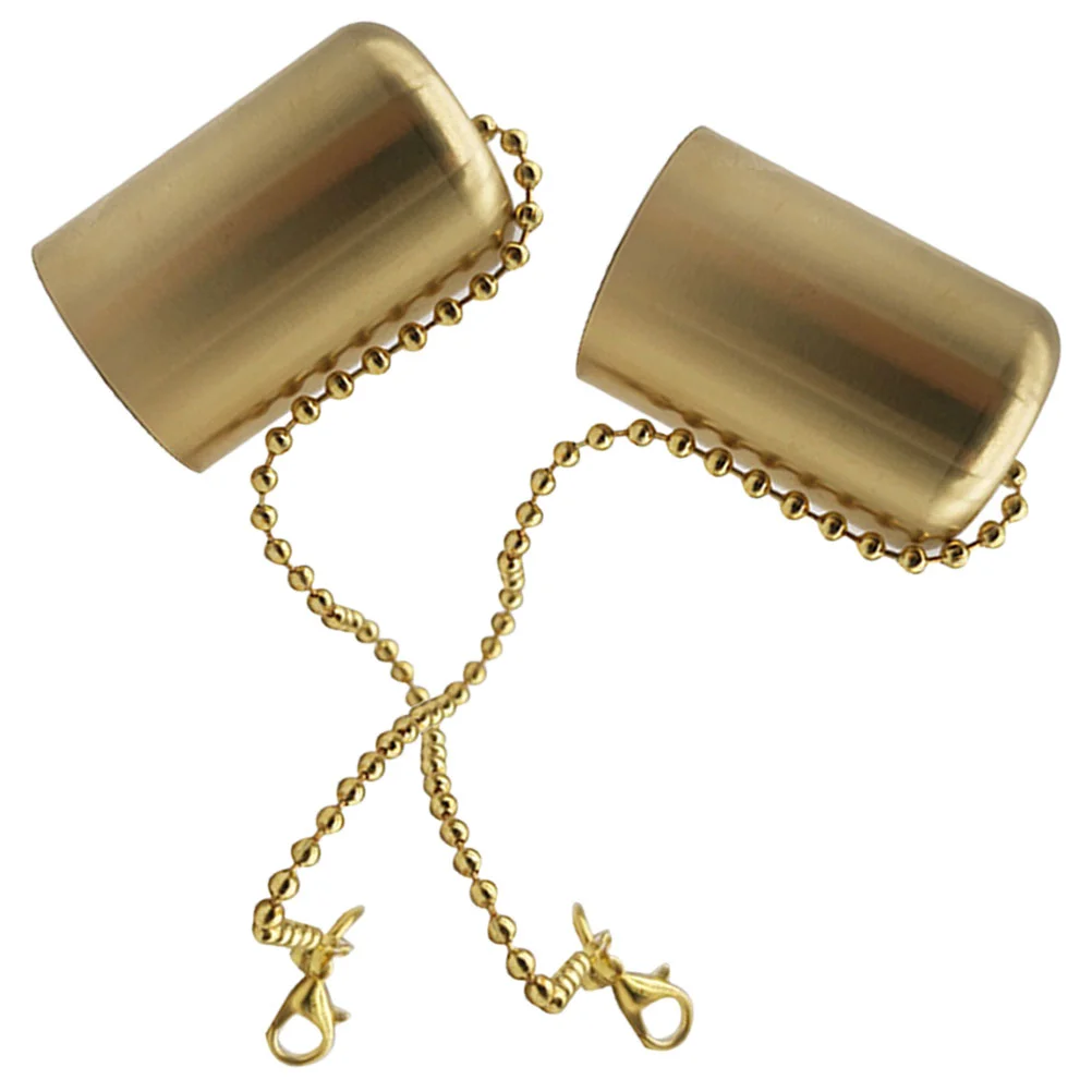 

2 Pcs Flame Snuffer Fire Extinguisher Caps Brass Stopper Covers Oil Lamp