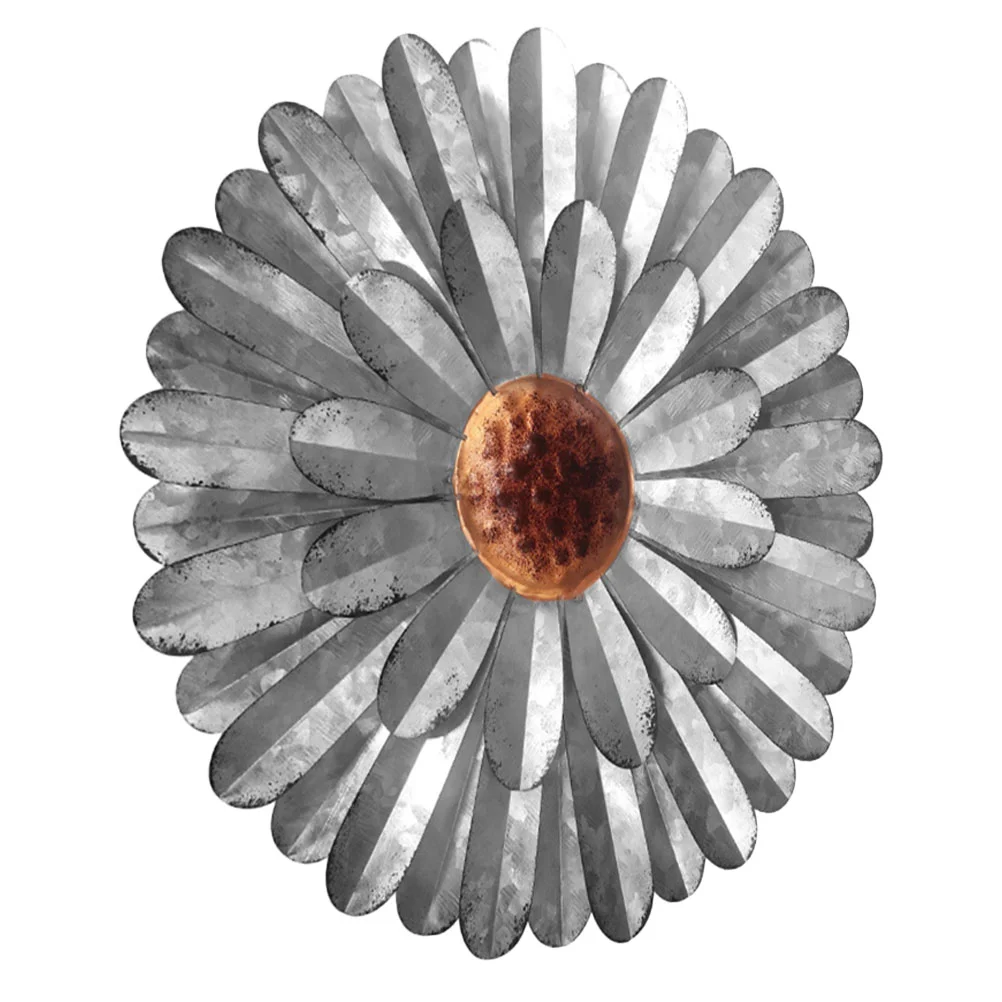 

Wall Flower Metaldecor Iron 3D Sculpture Decorations Inspirational Flowers Floral Hanging Sunflower Garden Decoration Ornament