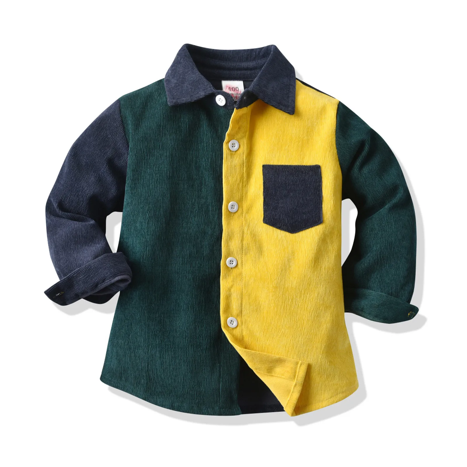 

Kids Shirt Clothes Spring Fall Thin Blouses Clothing Infant Boys Color Block Blouse Tops 1-5 Years Kids Boys Long Sleeves Shirts