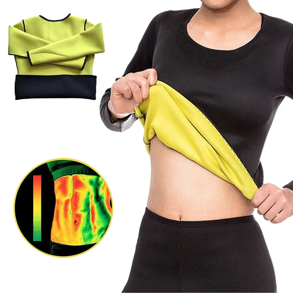 

Keep Body Warm Sculpting Sleeves Sweating Perspiration Women Tops Long Women's Blouse