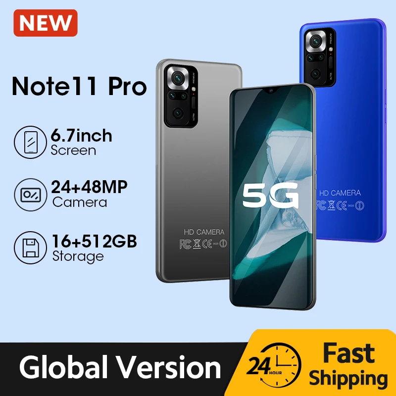 

Смартфон Note 11 Pro, Android, 6,7 дюйма, 16 ГБ, 512 ГБ