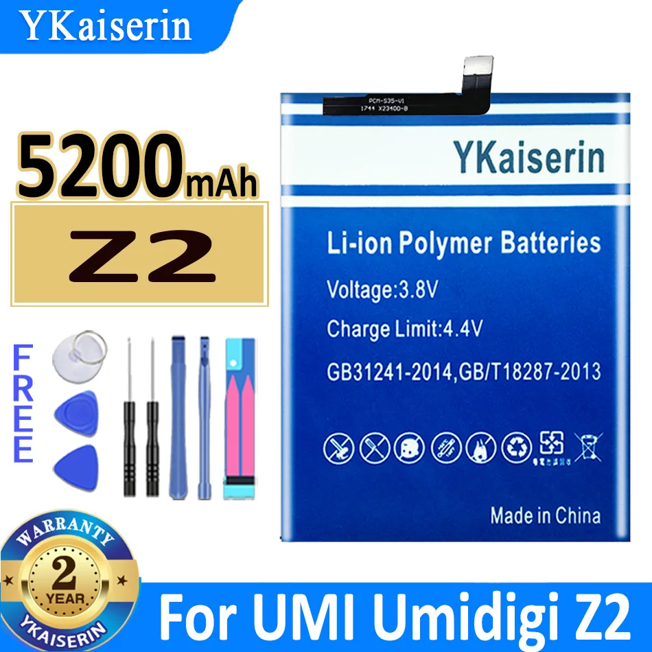 

YKaiserin Battery Z 2 5200mAh for UMI Umidigi Z2 High Capacity Bateria + Track NO