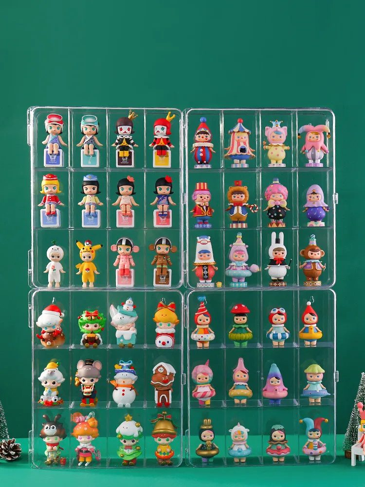 

2023 New Blind Box Showcase Action Figures Display Case Model Collectible Dust-proof Artcrafts Box Toy Doll Storage Organizer
