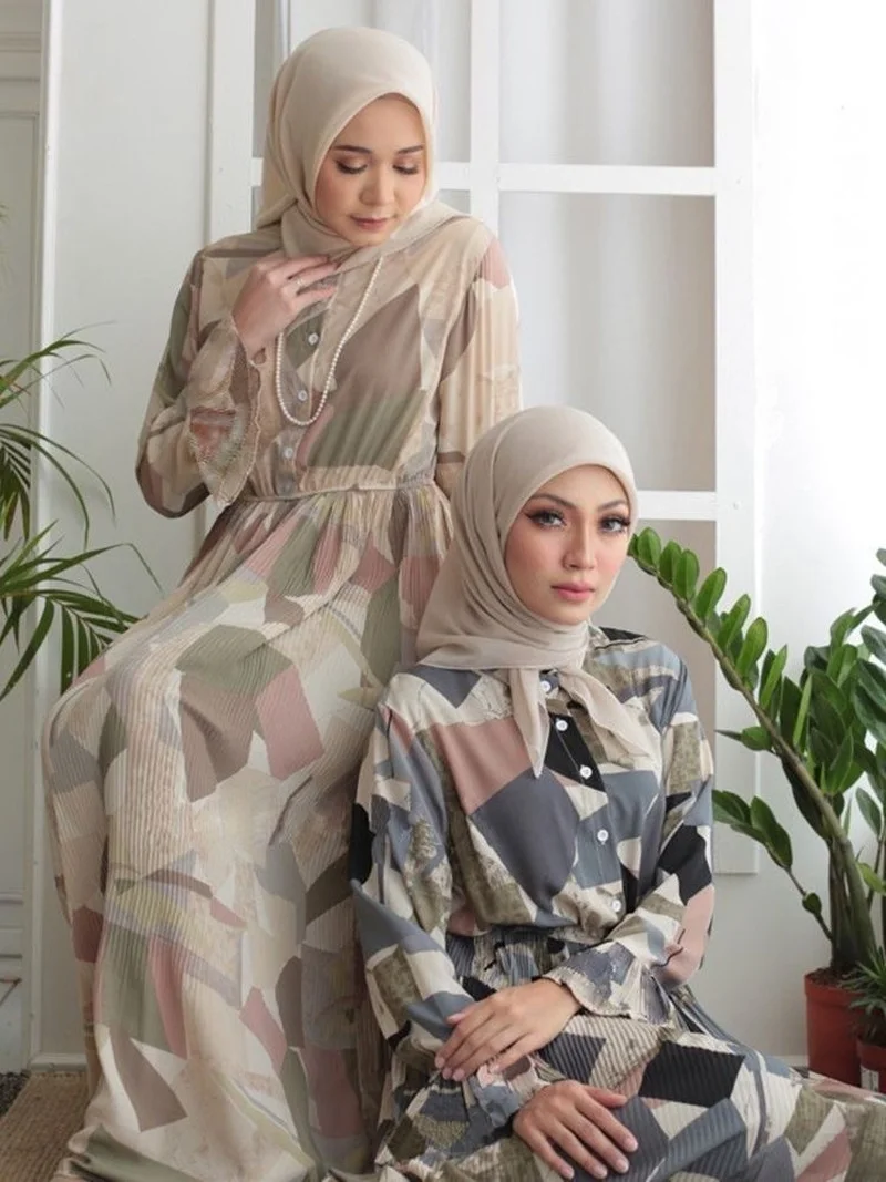 

2022 Новое арабское мусульманское модное платье макси с принтом Дубай Abayas Кафтан Марокко Турецкая одежда элегантные африканские платья для ж...