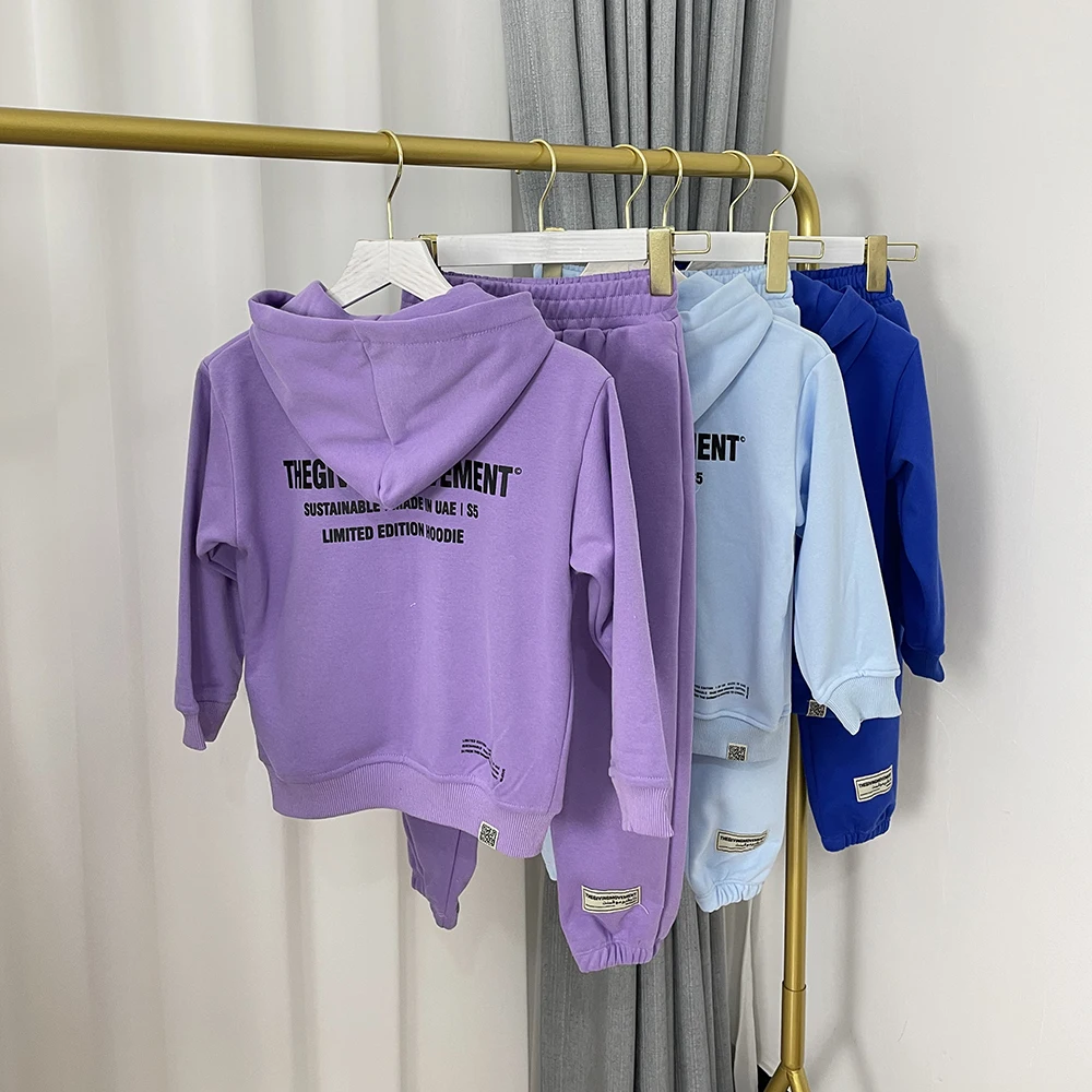 

TGM Kids Zip Hooded Sweatshirts Jacket Boy Girl Autumn+Sweatpants Set Childrens Casual Loose Track Clothes for Toddler Girls
