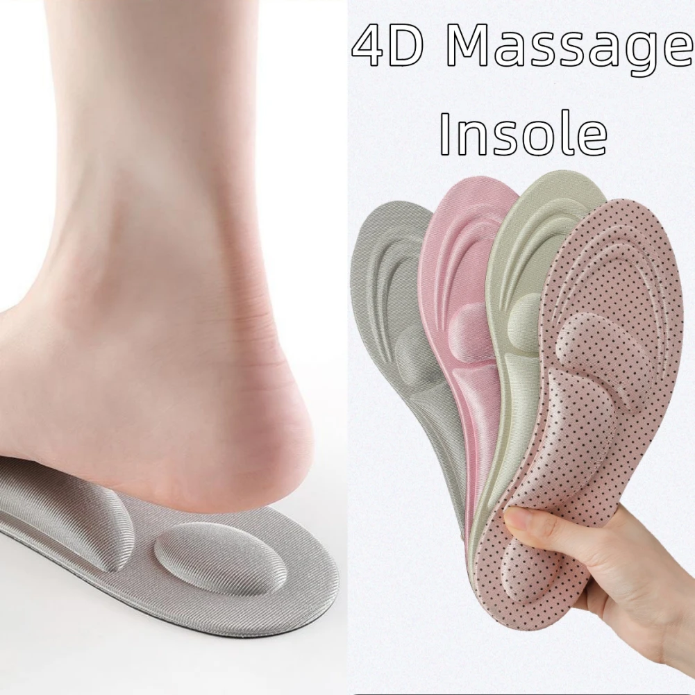

4D Memory Foam Orthopedic Insoles For Shoes Women Men Flat Feet Arch Support Massage Plantar Fasciitis Sports Pad