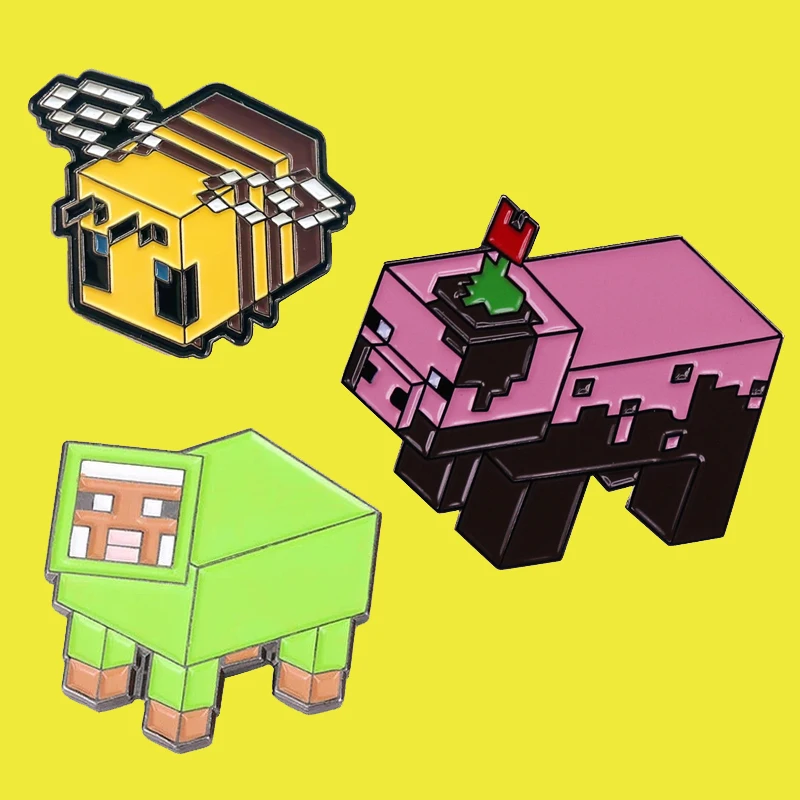 

Pixel Style Pink Pig Game Enamel Brooch Pin Denim Jacket Lapel Metal Pins Brooches Badges Exquisite Jewelry Accessories