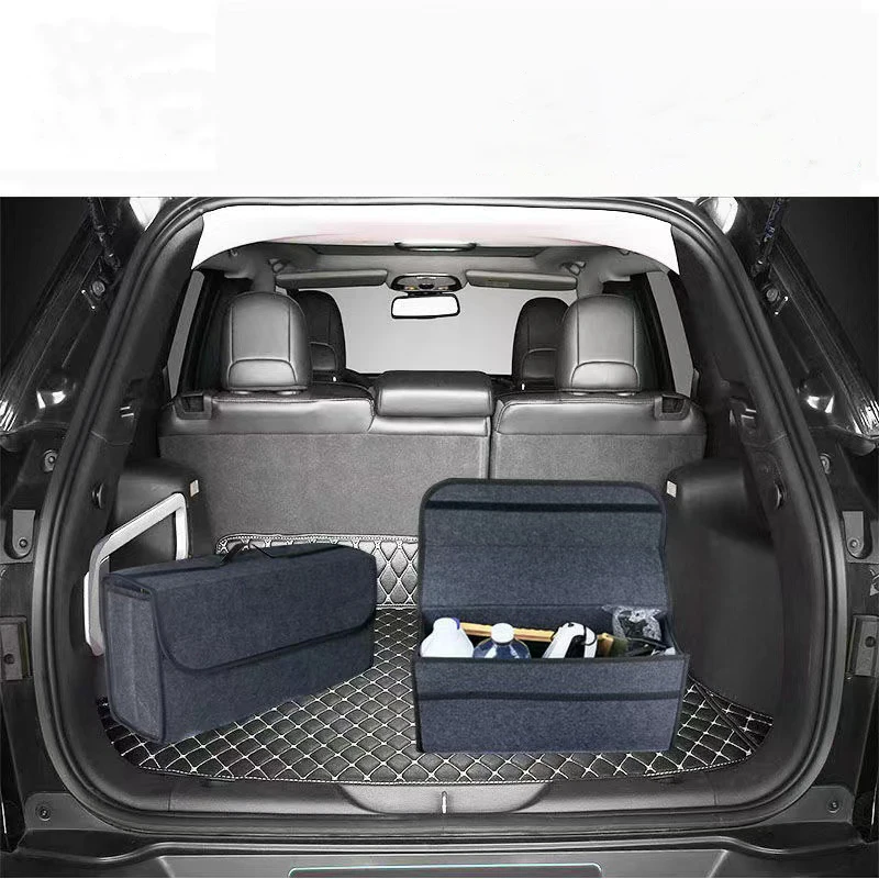 

Car trunk storage bag Felt fabric storage box Car folding organizer glove box Auto parts