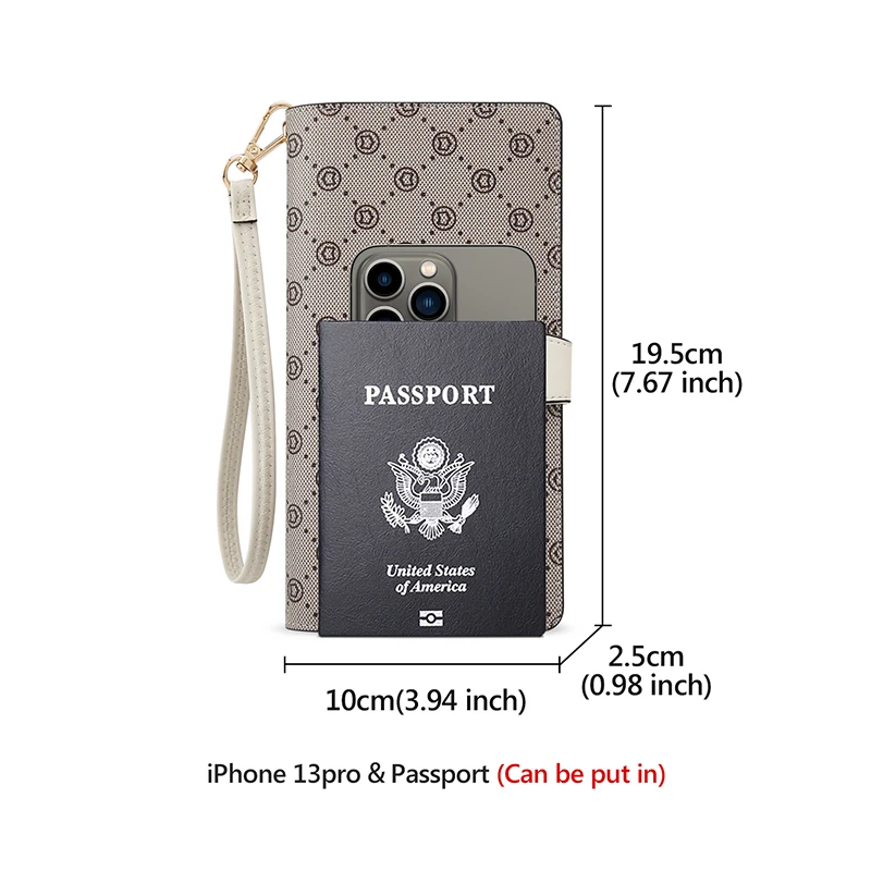 FOXER Sign Luxury Long Wallet Lady Fashion Card Holder PVC Leather Coin Purse Two Fold Money Bag Women Monogram Clutch Phone Bag