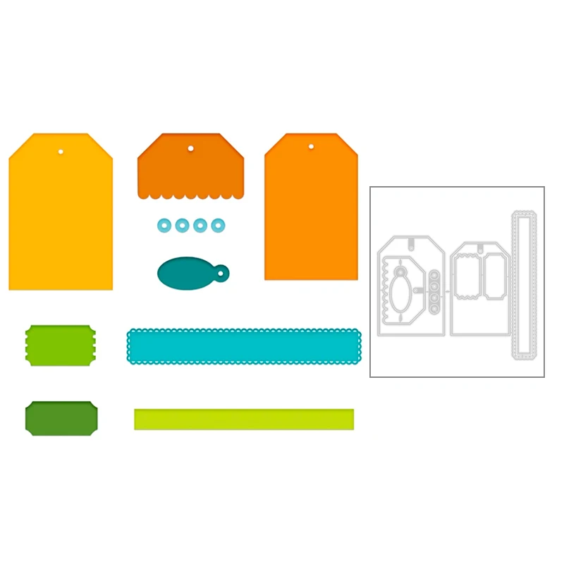 

2020 New Label Tag Bookmark Embossing Metal Cutting Dies For DIY Scrapbooking Decoration Greeting Card Cut Paper Making no Stamp