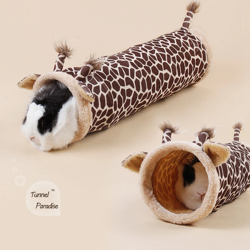 

Cute Rabbit Tunnel Toys Hamster Bunny One Way Tube House Lapin Guinea Pig Giraffe Shape Accessories Fun Pet Toy Items