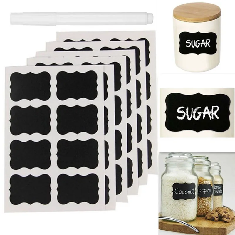 

Erasable Blackboard Sticker Craft Kitchen Jars Organizer Labels Chalkboard Chalk Board Sticker Black Board