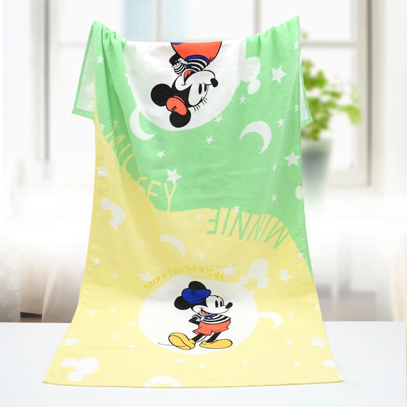 Disney Cartoon Cotton Minnie Mickey Mouse Beach Towel Bathrobe Quick-Drying Bath Towel Boy Girl Baby Gift 60x120cm