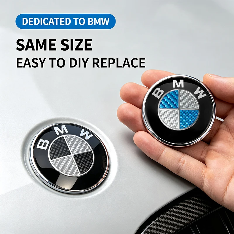 Фото Наклейка/эмблема из карбона на передний и задний багажник для BMW E60 E39 E46 E90 F10 F11 F20 F30 F34 G20 G21 G31 G38 G60 X1 X3 X5 X7 (декоративная) №1
