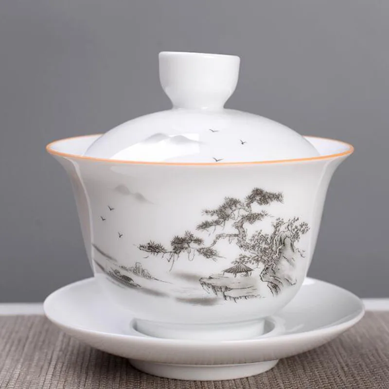 

HEYYES белая керамическая чайная чашка Gaiwan 180 мл
