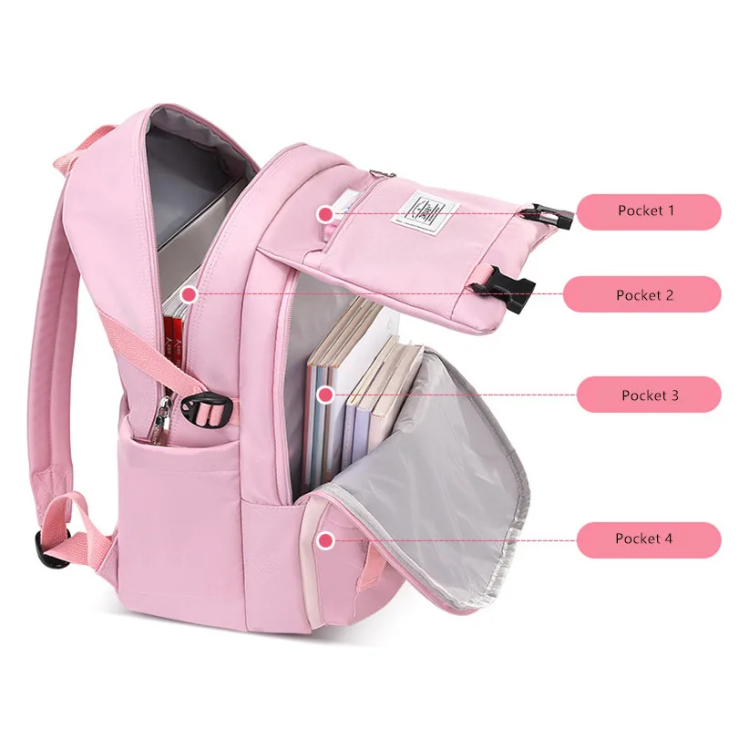 SPIDOR  high school bags for girls student many pockets waterproof school backpack teenage girl high quality campus backpack