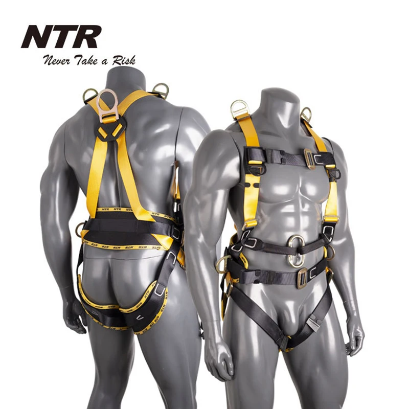Rock Climbing Harness Full Body Safety Belt with 5 D-Ring Universal Aerial Work Protective Equipment
