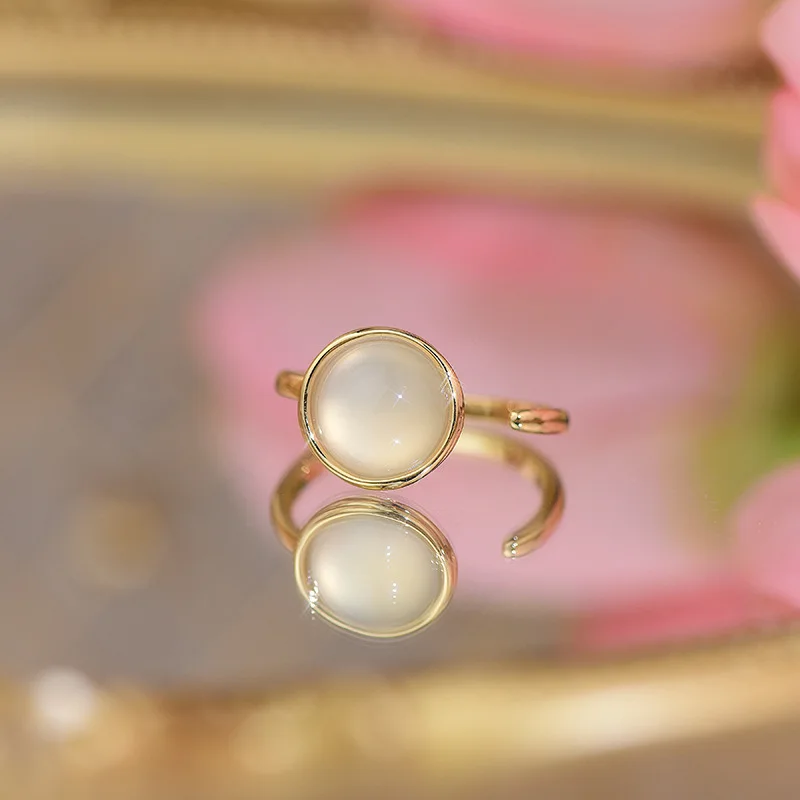 

Korean Exquisite Charm Big Ball Opal Opening Adjustment Ring for Lady Delicate Fashion Women Rings Wedding Engagement Jewelry