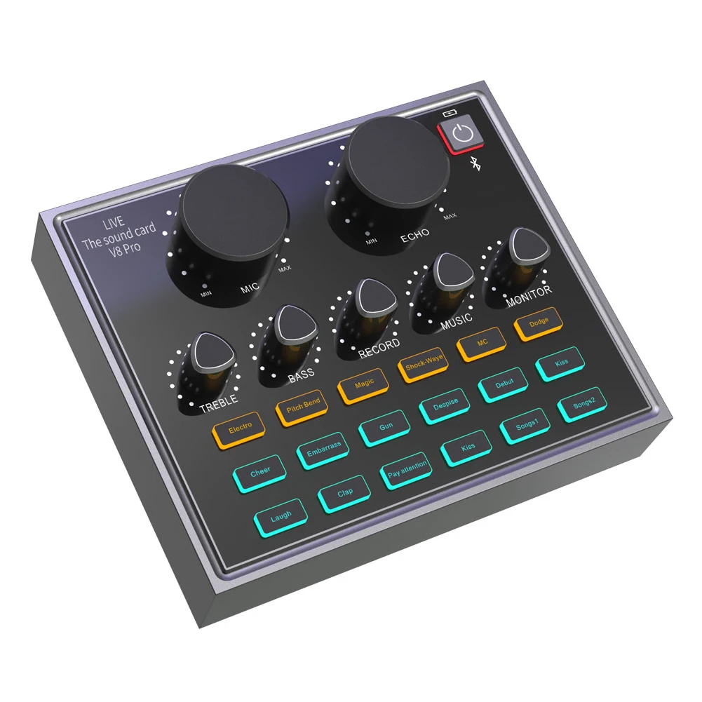 

Webcast Broadcast 5.0 Microphone Headset Live Sound Card External USB Multiple Effects Computer PC Audio Mixer Karaoke